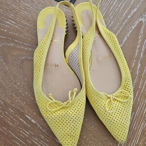 Christian Louboutin yellow flat slingbacks size 36.5 used